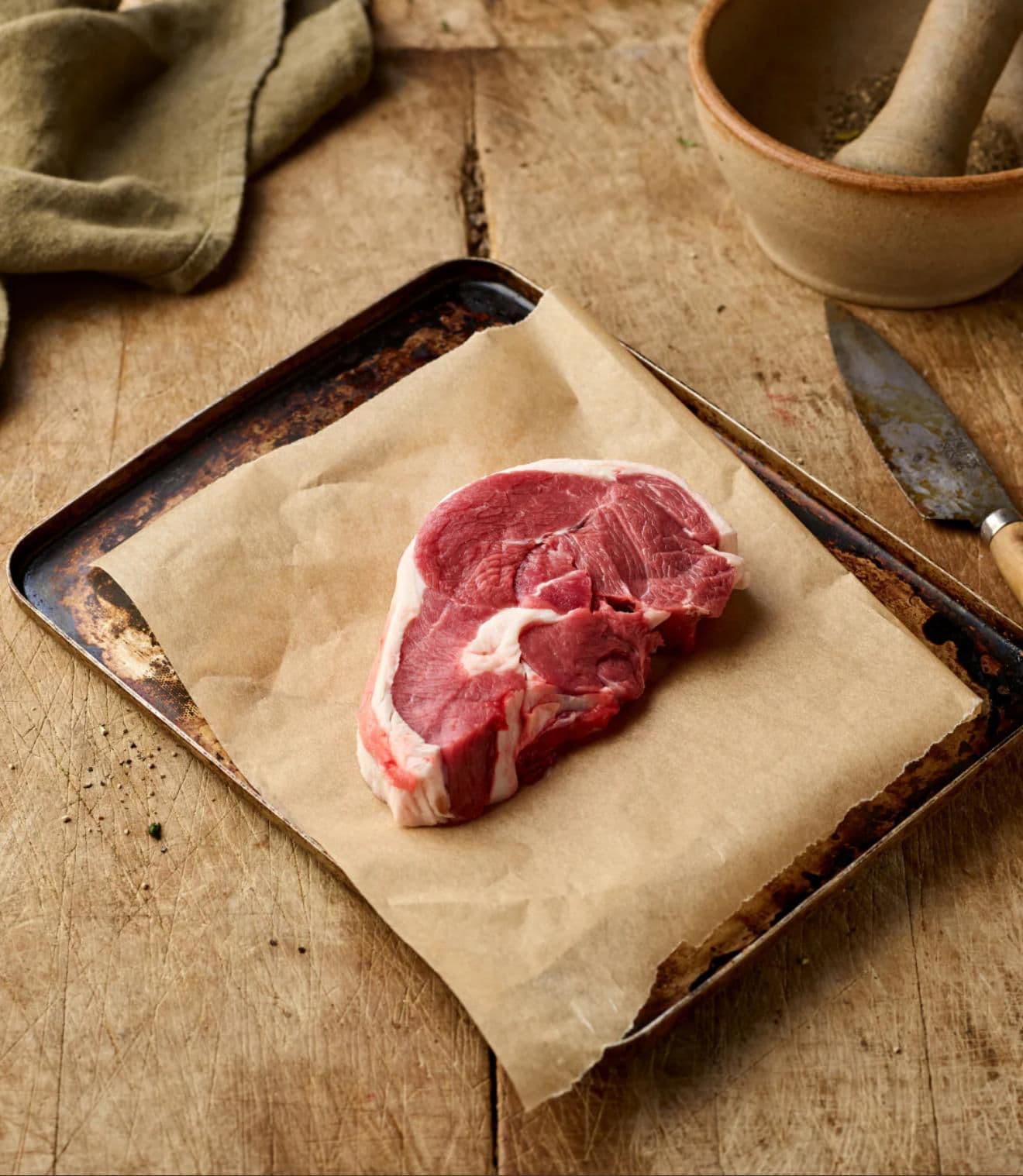 Le steak à l'os — Agneau surgelé