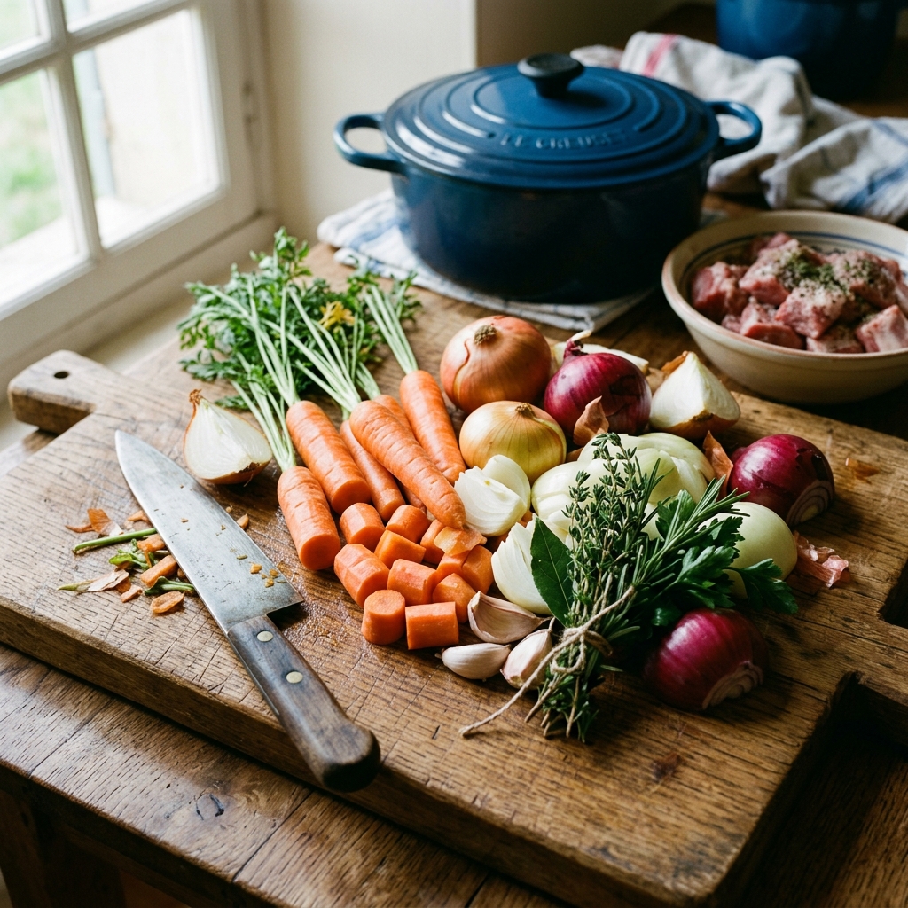 Préparation légumes frais
